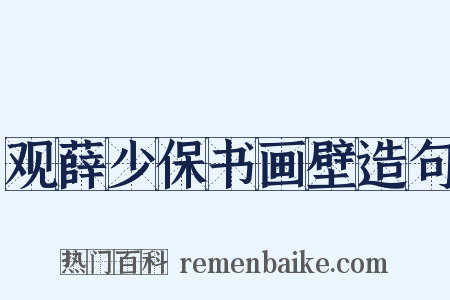 观薛少保书画壁造句是什么意思的图片